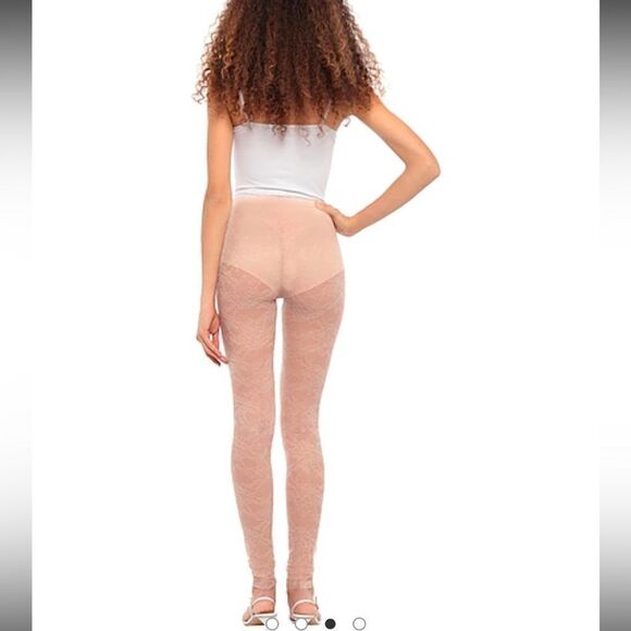 RED Valentino Nude Corded Lace Leggings Size Small - Picture 12 of 13